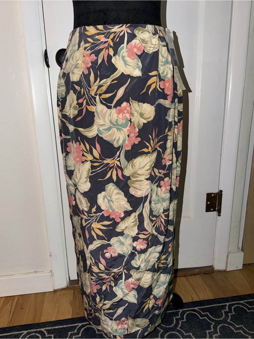 Josephine Chaus 100% silk, faux-wrap maxi skirt